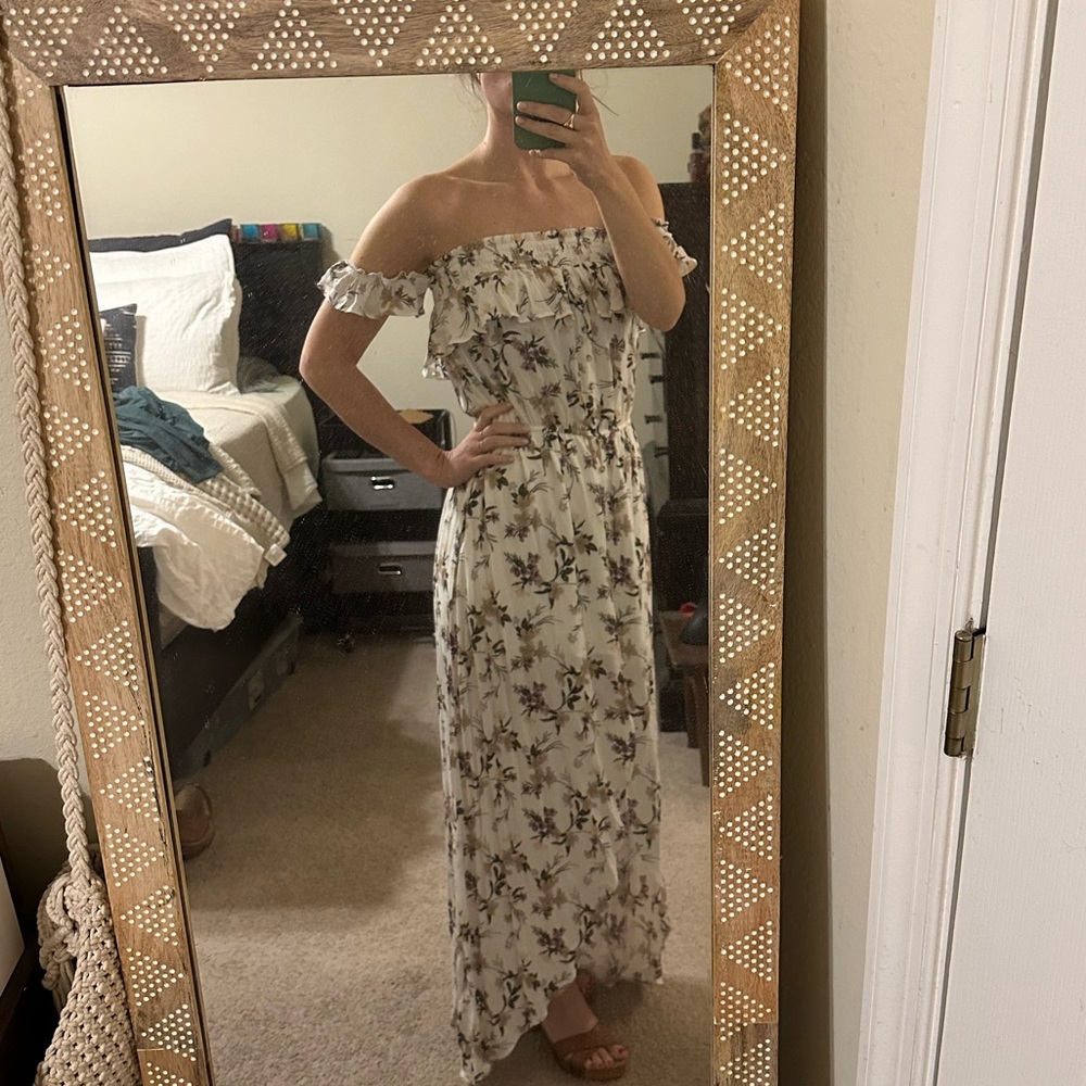 American Eagle Off Shoulder High Low Maxi Dress, Size L, NWT